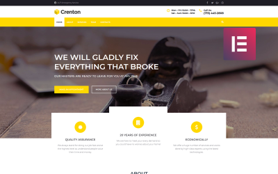 Crenton - tema de elemento WordPress moderno multiuso para construção