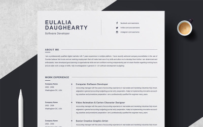 Modèle de CV Eulalia Daughearty