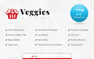Modello OpenCart del negozio di alimentari di verdure
