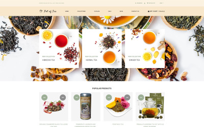 Pot of Tea - Tema Shopify pulito multipagina di Tea Shop