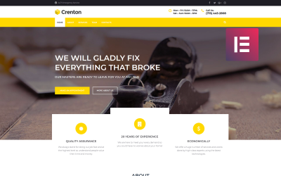 Responsivt Crenton - Construction Multipurpose Modern Elementor WordPress-tema #77913