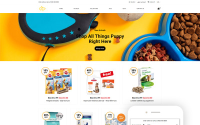 Tema Shopify multipagina multipagina per negozio di animali