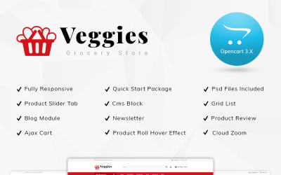 Veggies Grocery Store OpenCart Şablonu