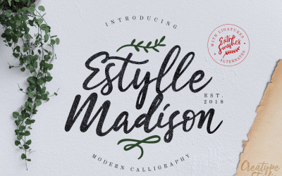 Estylle Madison kalligrafie lettertype