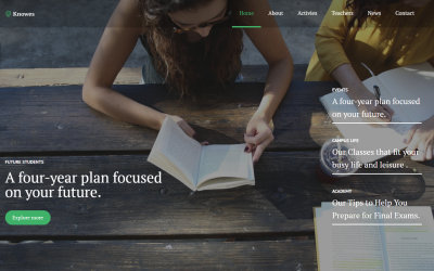 Knowes - Tema educacional multiuso moderno WordPress Elementor
