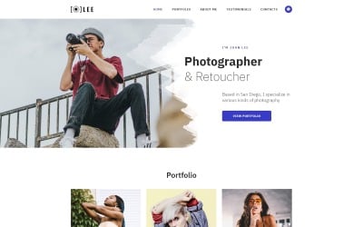 Lee - Modello di pagina di destinazione HTML5 minimo per portfolio di fotografi