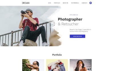 Lee - portfolio fotografa Minimální šablona vstupní stránky HTML5
