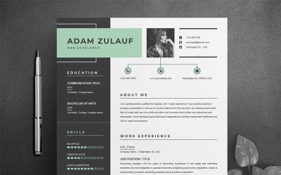 Modèle de CV Adam Zulauf