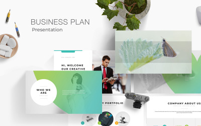 Modello PowerPoint di Business Plan minimo sfumato