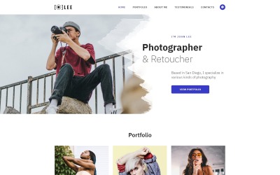 Responsive Lee - Photographer Portfolio Minimal HTML5 Açılış Sayfası #78061