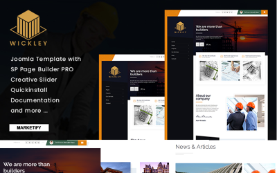 Wickley - Šablona Joomla 4 pro stavebnictví, průmysl a továrnu