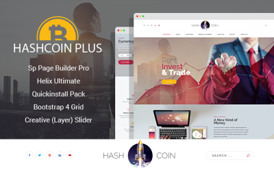 HashCoin Plus - Bitcoin Crypto Currency Joomla Template
