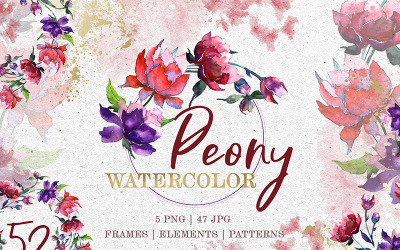 Peony Tenderness Watercolor Png - Illustration