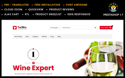 Responsive Trewin Wine Store Prestashop #78189