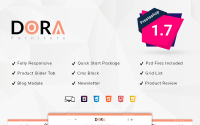 Reszponzív Dora Furniture Shop PrestaShop sablon 78176