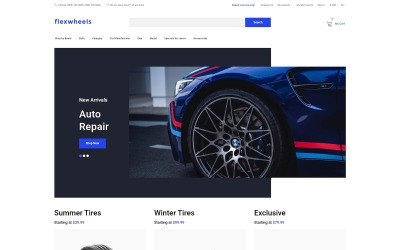 FlexWheels - Kerekek és abroncsok tisztítják az OpenCart sablont