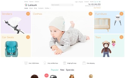 Leisum - Tema de WooCommerce de Elementor mínimo de comercio electrónico de la tienda de niños