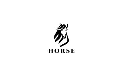 Paard hoofd Logo sjabloon