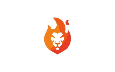 Plantilla de logotipo de León de fuego