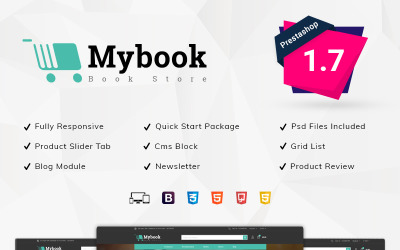 Reszponzív Mybook Book Store PrestaShop sablon 78248