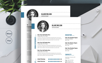 Шаблон резюме Blaire Wilson