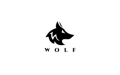 Modèle de logo tête de loup