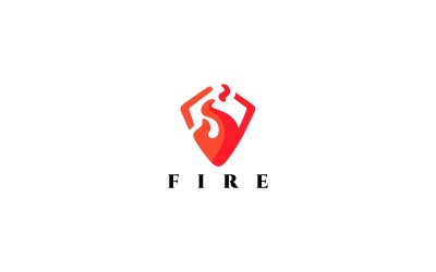 Oheň Logo šablona