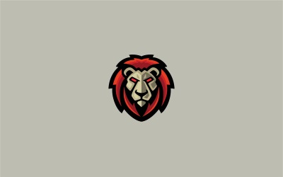 Rozzlobený Lev Logo šablona