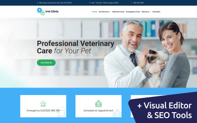 "Vet Clinic - Veterinary" Responsive Moto CMS 3 Template №78304