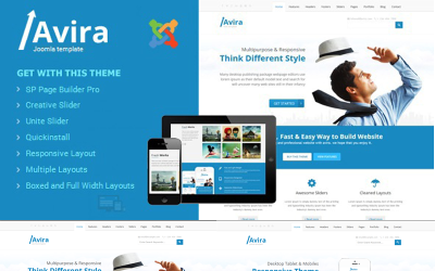 Avira - адаптивний багатоцільовий шаблон Joomla 4