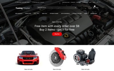 Tuning Master - Modello OpenCart moderno per tuning auto