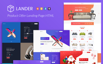 Modèle de page de destination de l'offre de produit Lander