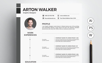Modello di curriculum di Arton Walker