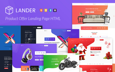 Modello di pagina di destinazione dell&amp;#39;offerta di prodotti Lander