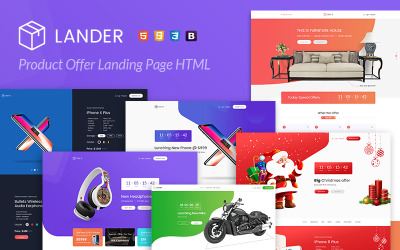 Modelo de página inicial de oferta de produto Lander