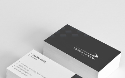 Black &amp; White Professional Business Card - Corporate Identity Template
