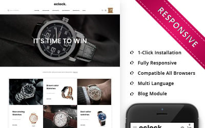 Eclock - адаптивний шаблон OpenCart у магазині годинників