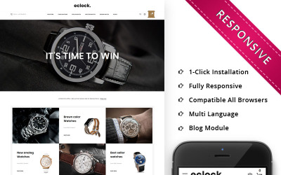Eclock - šablona OpenCart reagující na obchod s hodinkami