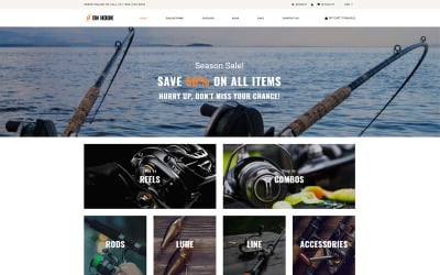 On Hook - Thème Shopify Clean Multipage de pêche