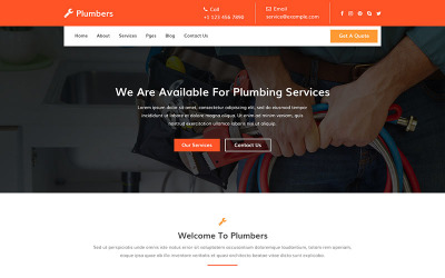 "Plumbers | Handy Man PSD Template" Responsive PSD Template №78795