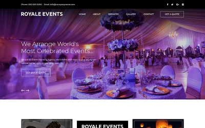 Royale Events - многоцелевой шаблон PSD для управления событиями