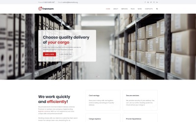Tema WordPress Responsive #78738 "Trannom - Logistics Multipurpose Minimal Elementor"