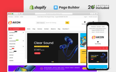Akon Electronics Shopify-thema