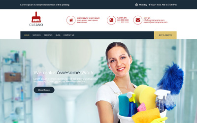 "Cleano - Multipurpose Cleaning PSD Template" - PSD шаблон №78855