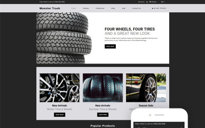 怪物卡车-汽车零件清洁Shopify主题
