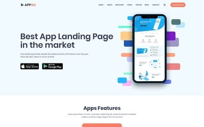 Appou - Plantilla PSD de aterrizaje de aplicaciones y software
