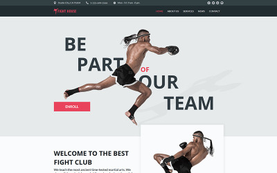 Fight House - Martial Arts Club Moto CMS HTML Template