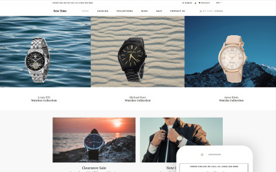 Новое время - часы с чистой темой Shopify