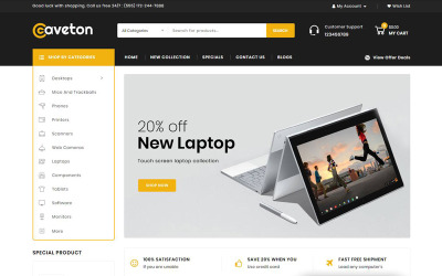 OpenCart Vorlage namens "Caveton - Mega Store" #78970
