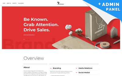 Responsywny szablon Landing Page PR Company #78940